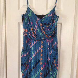 Mara Hoffman Graphic Print Fully Lined Sleeveless Silk Mini Dress Size U…